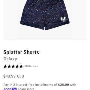 Galaxy Men's Athletic Splatter Shorts - Black Baseball Lifestyle 101